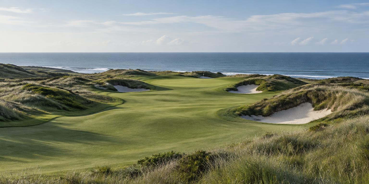 Illustrative coastal golf landscape, not a named venue
